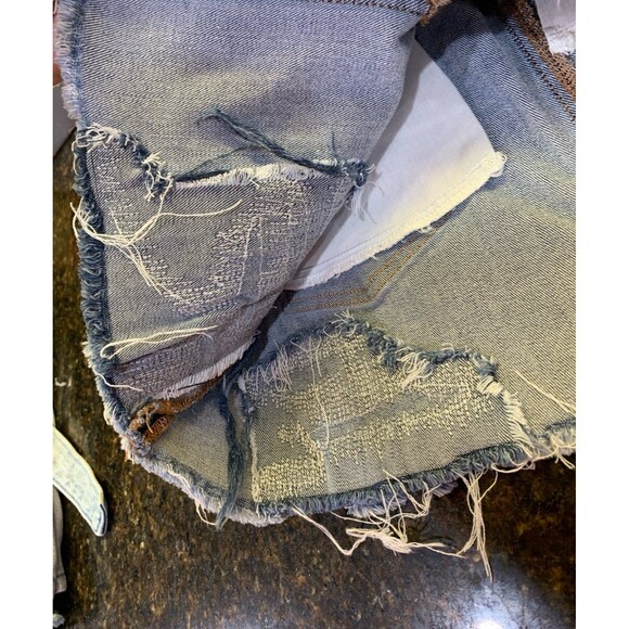 American Eagle Super Stretch Denim Miniskirt Distressed Medium Wash Size 2 - EUC - Picture 5 of 9
